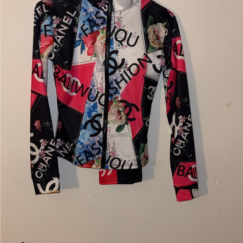 Chic Multicolor Fashion Bomber Jacket and pants set